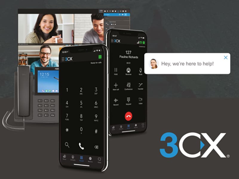 An Image showing 3CX phone system integration into business networks.